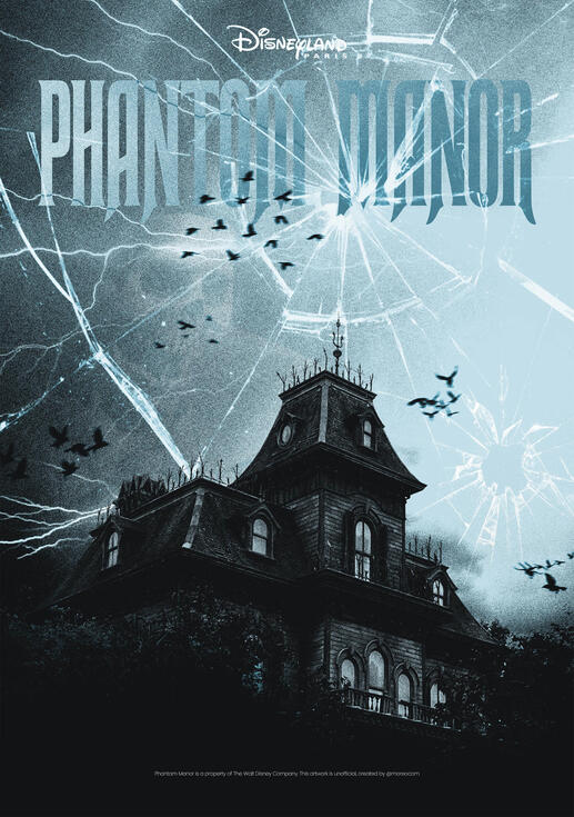 &quot;Phantom Manor : DisneyLand Paris&quot; Graphic Design Poster
